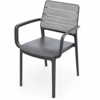 KETER Fauteuil de jardin Deco Porto gris clair/gris