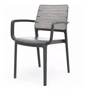 KETER Fauteuil de jardin Deco Porto gris clair/gris