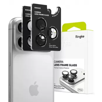 Protection d'appareil photo RINGKE CAMERA FRAME PROTECTOR, lot de 2, pour iPhone 18 Pro / Pro Max, noir