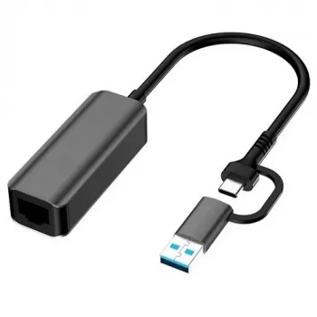EXTRA DIGITAL adaptateur USB 3.0 A/ USB-C - RJ45, 1000 Mbps, 0,15 m