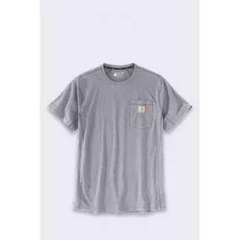 T-shirt Carhartt Force Mid Pocket gris chiné