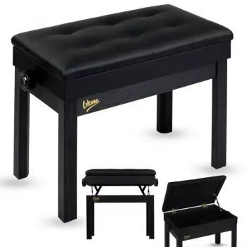 Banc de piano V-TONE PB2 BK noir simili-cuir