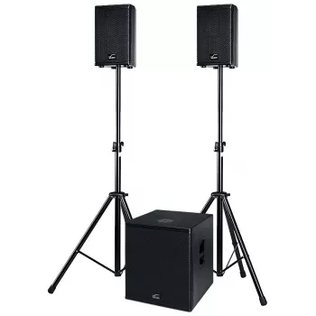 ACT SOL8SISAS Solton ACT SAT système PA actif 2.1 1000W RMS avec caisson de basses 15 pouces et satellites 8 pouces