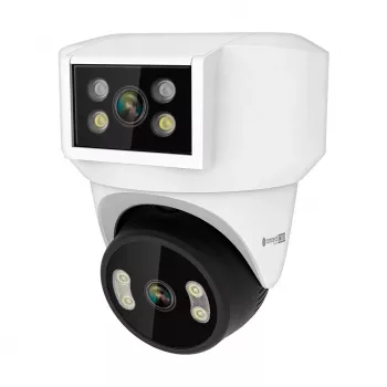 KRUGER & MATZ caméra WiFi Kruger&Matz Connect C180 2x objectif PTZ 360° 2K Tuya Smart Life couleur de nuit audio IA
