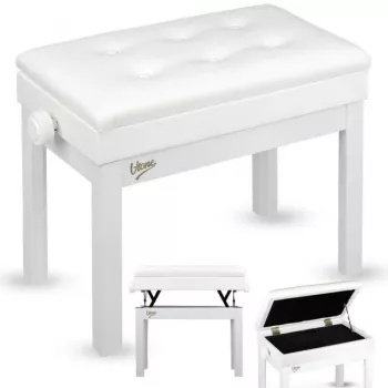 Banc de piano pour clavier V-TONE PB4 WH blanc laqué