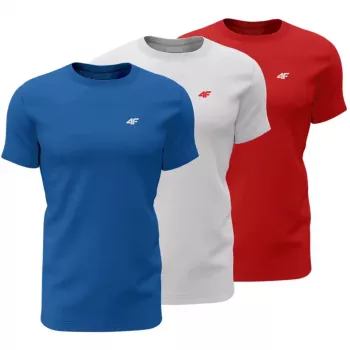 T-shirt homme 4F M4482 lot de 3 bleu, blanc, rouge 4FWSS26TTSHM4482 90S 2XL