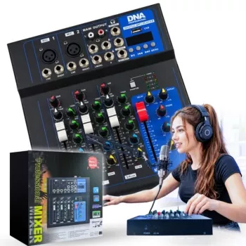 DNA T4MIX mixeur audio analogique 4 canaux bleu