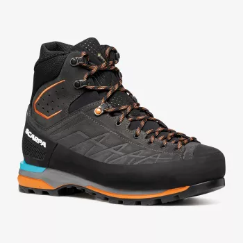 Chaussures d'alpinisme Scarpa Zodiac Tech GTX, GORE-TEX Performance Comfort, cuir Perwanger, semelle Vibram Mont, Anthracite/Tonic Orange, EU 44