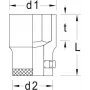 GEDORE douille 6 pans entraînement 3/4 inch, 36 mm, chromée mate, DIN 3124 6270970