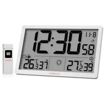 Horloge murale météo LCD KIENZLE Jumbo NEO blanche
