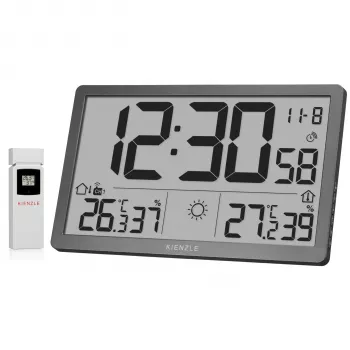 Horloge murale météo LCD KIENZLE Jumbo NEO grise