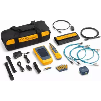 Kit testeur de câbles et réseaux Ethernet industriel Fluke Networks LinkIQ Duo avec adaptateurs M12, PoE, jusqu'à 10 Gb/s, Li-Ion, CAT 3-8 6029135