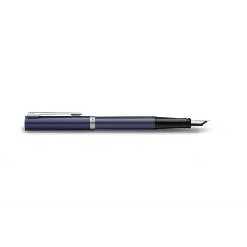 Stylo plume Waterman Impression plume fine laque bleue garnitures chromées coffret cadeau 2225502
