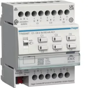 HAGER TYMS646T actionneur de chauffage 6 canaux KNX Secure