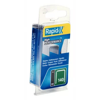 Rapid Flat Wire Staples Type 140, 12 mm Leg Length, Galvanized Steel, Small Pack, Carton with Euro-hole 40109516