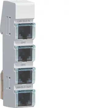 Module bus Hager LMN, 4 prises RJ12, passif, sans alimentation ZZ12LMN04P