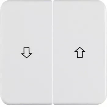 Plaque de va-et-vient double HAGER WWW2001PW avec symbole flèche, série Witty-WG, encastrée, IP44, blanc polaire