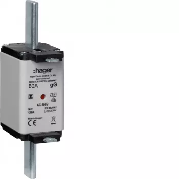 Cartouche fusible HAGER LNH2080MK NH 80A 500V gG taille 2C avec indicateur