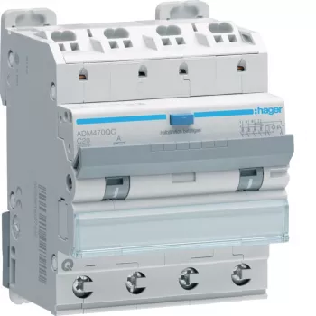 Disjoncteur différentiel Hager ADM470QC 4P 6kA C20 30mA type A Quick Connect