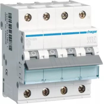 Disjoncteur miniature Hager MCN620 3P+N courbe C 20A 6kA