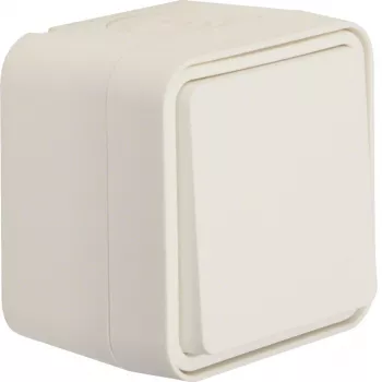 Interrupteur va-et-vient en saillie Hager WNC001B W.1 IP55 blanc polaire