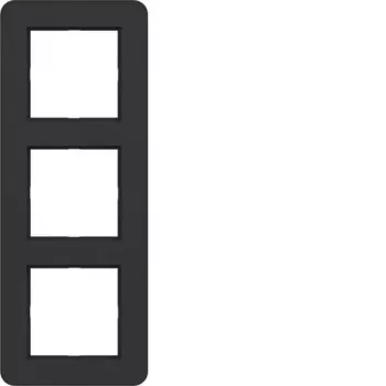 Cadre 3 postes Hager WAD9300BM C.8, noir nuit mat