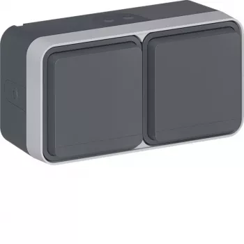 HAGER WNC126 Prise Schuko, 2 postes, horizontale, blanche