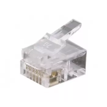 Exertis Connect Connecteur modulaire RJ12 pour câble plat, non blindé, 6P6C, lot de 10 (920630)