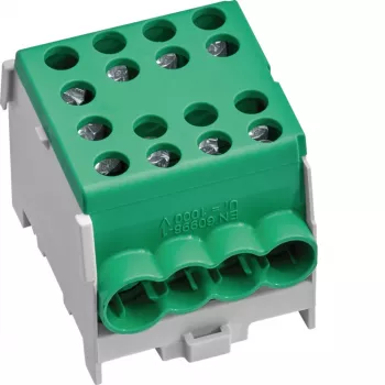 HAGER KH35E8 bloc de bornes de dérivation de ligne principale 1 pôle, 10-35 mm², 125 A, vert