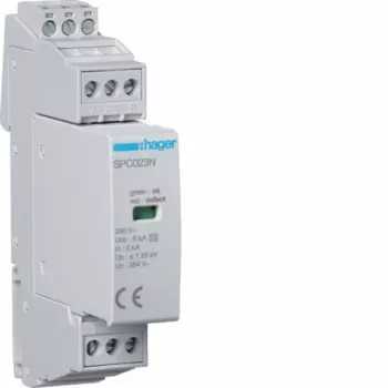 Hager SPC203N parafoudre type 3 1P+N Uc 264V In 5kA Up 1,25kV avec contact de télécommande