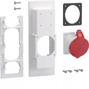 Prise CEE encastrée HAGER ZY16CEE 16 A 5 broches 400 V IP44 rouge