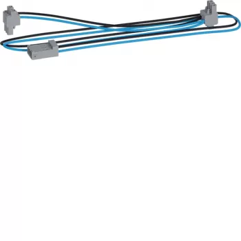 HAGER KU9S80YE câble KNX en Y, noir/bleu, 1 mâle vers 2 femelles, 0,8 m