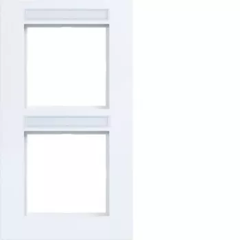 Hager Berker A.8 cadre vertical 2 postes, blanc polaire brillant WAD8203WG
