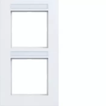 Hager A.8 cadre vertical 2 postes, blanc polaire WAD8203WM