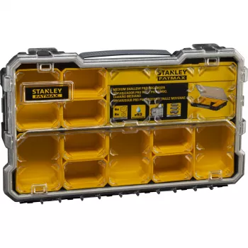 Stanley FatMax Pro-Stack organisateur de petites pièces avec 10 bacs amovibles, noir/jaune