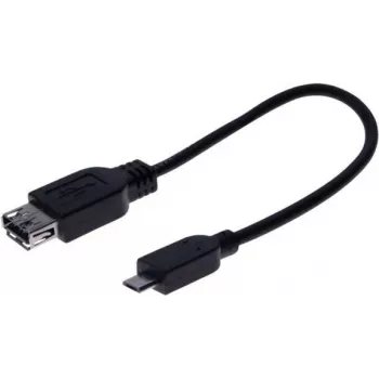 Câble adaptateur Micro USB OTG EXERTIS CONNECT, USB-A femelle vers Micro-B mâle, 0,15 m, noir 532416