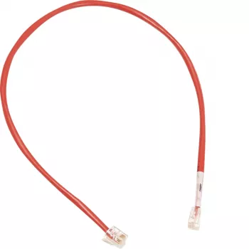HAGER ZZ12LMN043 Câble patch RJ12 vers RJ12, rouge, 430 mm