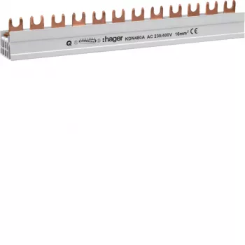 Hager KDN480A Barre collectrice à broches 4 pôles 80A 12 modules