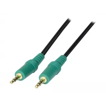 TECLINE Câble audio, jack stéréo 3,5 mm mâle vers mâle, 5,0 m, noir 108897