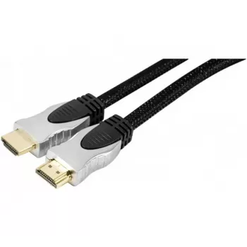 EXERTIS CONNECT Câble HDMI High Speed avec Ethernet, plaqué or, tressé, 1,5 m, noir 127899