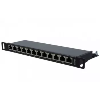 Panneau de brassage Cat. 6A STP 10 inch 0,5U 12 ports EXERTIS CONNECT, noir 257312