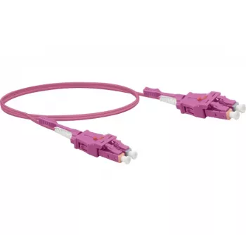 Câble patch fibre optique uniboot EXERTIS CONNECT, 50/125 µm OM4, LC duplex vers LC duplex, UPC, violet Erika, 3,0 m 392953