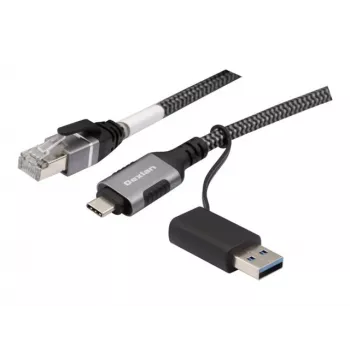 Dexlan Câble réseau USB Gigabit Ethernet, USB C/A vers RJ45, 2,0 m (310702)