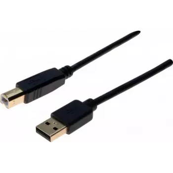 EXERTIS CONNECT Câble USB 2.0 Premium, plaqué or, USB A vers USB B, 1,0 m, noir 532427