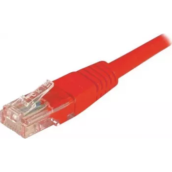 EXERTIS CONNECT Câble de raccordement Cat.6 U/UTP, RJ45, rouge, 20 m, avec protection de la languette 243762