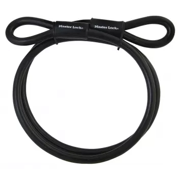 Câble de sécurité Master Lock 72EURD avec extrémités en boucle, 4,5 m acier tressé, noir