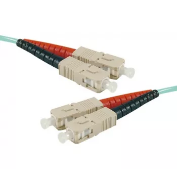 Câble de brassage fibre optique OM3 SC duplex UPC EXERTIS CONNECT, 50/125 µm, aqua, 20 m, High Density 392758