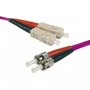 Câble de brassage fibre optique OM4 EXERTIS CONNECT, 50/125 µm, 2x ST vers SC duplex, violet érika, 3,0 m, UPC 392823