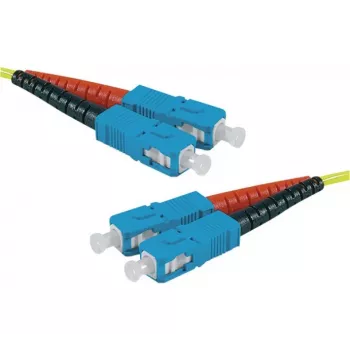 Câble de brassage fibre optique HD Exertis Connect, OS2 monomode, SC duplex vers SC duplex, UPC, jaune, 15 m 392877