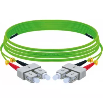 Câble de brassage fibre optique OM5 EXERTIS CONNECT SC duplex vers SC duplex, 50/125 µm, LSZH, vert citron, 3 m 392903